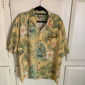 Tommy Bahama 100% Silk Floral Print Hawaiian Authentic Men's XL